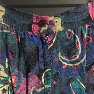 Vintage Print Rayon Teacher Midi Skirt Size: 11/12